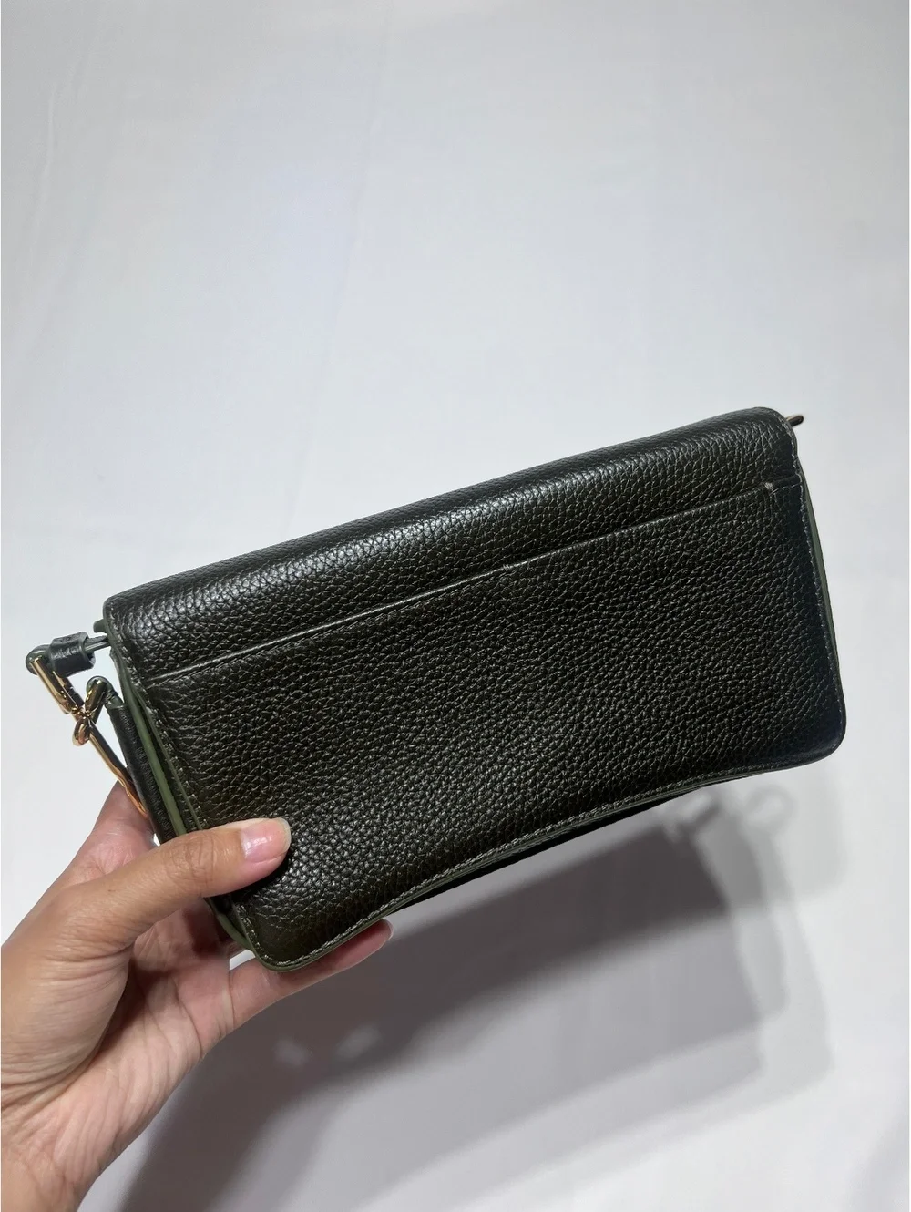 Ecco Leather Crossbody Clutch Bag with Adjustable Strap